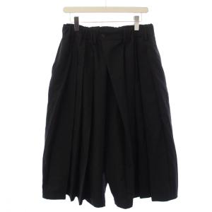 23SS ワイドプリーツ 袴ショートパンツ 3 ブラック GA-P28-100