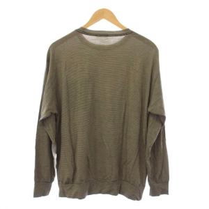 COMOLI ウール天竺 長袖クルー Tシャツ カットソー サマーウール ボーダー 黒 ブラック ベージュ V01-05006
