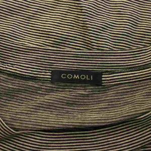 COMOLI ウール天竺 長袖クルー Tシャツ カットソー サマーウール ボーダー 黒 ブラック ベージュ V01-05006