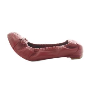 CHANEL ココマーク バレエシューズ 37 レッド