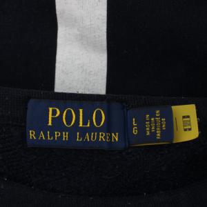 POLO RALPH LAUREN トレーナー LG 紺 ネイビー 長袖 ポロベアプリント ラウンドネック /DU