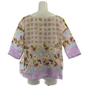 45R カットソー 0 マルチカラー 七分袖 花柄 ラウンドネック /GG