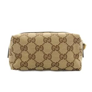 GUCCI ポーチ GGキャンバス ベージュ ブラウン 153228 525040 /YM OH