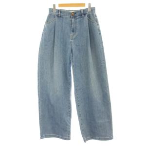 25SS デニム ジーンズ 36 青 ブルー ワイドシルエット タック入り PRWOGM6518 /GP