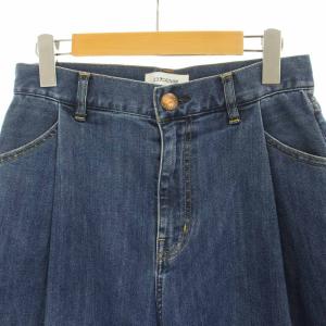 23区 25SS デニム ジーンズ 36 青 ブルー ワイドレッグ タック入り PRWOGM6518 /GP