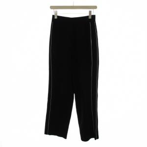 24AW パンツ S 黒 ブラック サイドライン クロップド丈 無地 シンセティックダブルフェイス ニットトラック