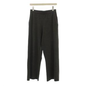 25AW ワイドパンツ 38 グレー サイドポケット ヴィスコースストレッチ ウエストゴム PRWOGA0250