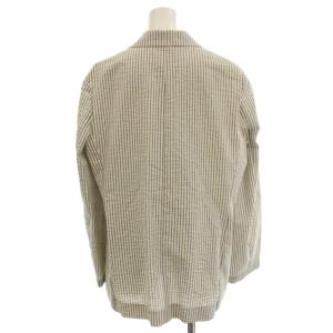 23区 23AW シアサッカー ストライプ ジャケット テーラードジャケット 40 白 水色 JKWOSM0307