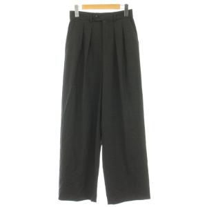 24AW TWマットクロス ワイドパンツ 38 黒 ブラック プリーツ PRWOCA0303 /GP