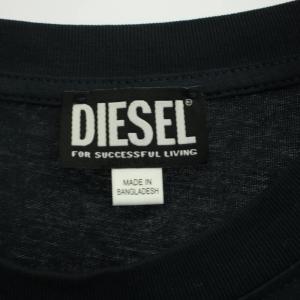 DIESEL Tシャツ XXL 紺 ロゴプリント クルーネック 半袖 /JP