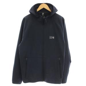 ナイロンパーカー 裏フリース ジップアップ ジャケット フード マウンテンパーカー L ネイビー 紺 CM9829
