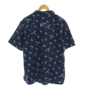 RRL ラルフローレン 24AW ライトハウスプリント インディゴ キャンプ シャツ XL ブルー