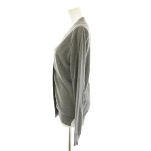 Maison Margiela 4 マルタンマルジェラ ニットカーディガン Vネック 長袖 薄手 エルボーパッチ レザー XS グレー S51HA0932