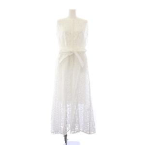 25SS A-Line Lace Cape Shell White ワンピース