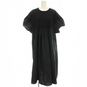 バルーンワッシャーワンピース 半袖 ワンピース ロング F 黒 ブラック BEZ1042109A0005