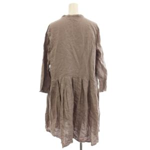 nest Robe リネン ワンピース ひざ丈 七分袖 麻 F グレー /G