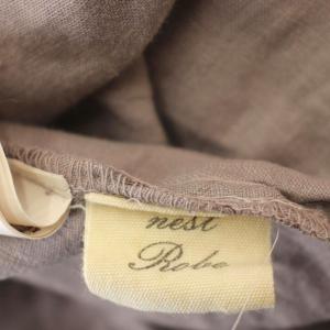 nest Robe リネン ワンピース ひざ丈 七分袖 麻 F グレー /G