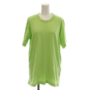 Tシャツ カットソー M 黄緑 ライトグリーン 無地 ラウンドネック 半袖 /LP