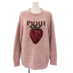 gelato pique 25AW メランジストロベリージャガードプルオーバー セットアップ ルームウェア 部屋着 いちご ロゴ
