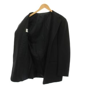 ARMANI COLLEZIONI シングルスーツ テーラードジャケット パンツ ウール 48 黒 ブラック /YM