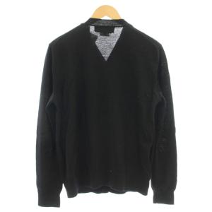 COMME des GARCONS HOMME PLUS AD2010 レイヤード カーディガン チェック ニット ウール 長袖 M 黒 ネイビー PF-N018