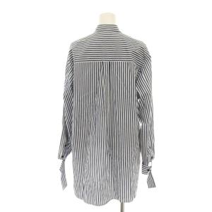 ENFOLD 23AW LONG-COLLAR SHIRT ロング カラー シャツ ブラウス 38 紺 ネイビー 白