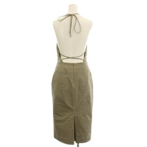 Max Mara OLIVI コットン ストレッチ ワークウェアドレス タイト キャミワンピース 32 カーキ 24112210726
