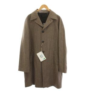 ウールコート 千鳥格子 52 ブラウン グレー SGN738