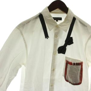 COMME des GARCONS HOMME PLUS シャツ S 白 長袖 蝶ネクタイ PE-B005 /GG