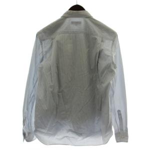 COMME des GARCONS HOMME PLUS シャツ カットソー XS 水色 グレー ストライプ 長袖 切替デザイン PD-B014 /GG