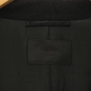 PRADA ピーコート ミドル丈 ウール 52 ブラック UGY392