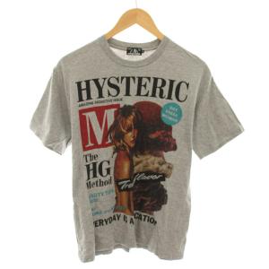 17SS ピンナップガールプリントTシャツ カットソー クルーネック 半袖 ヒスガールプリント S グレー