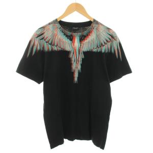 ウィングス Wings プリントTシャツ カットソー クルーネック 半袖 イーグルプリント XS 黒 ブラック