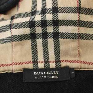 BURBERRY BLACK LABEL パーカー スウェット 裏ノバチェック ジップアップ 長袖 2 黒 ブラック 64-108-09 /G