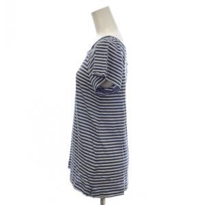 BURBERRY BLUE LABEL カットソー 38 青 ブルー 白 ホワイト ボーダー柄 半袖 スクエアネック /LP