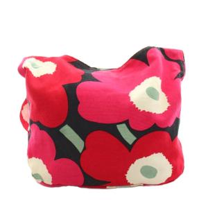 marimekko ウニッコ ショルダーバッグ キャンバス 花柄 ピンク 赤 レッド 黒 ブラック /AN15