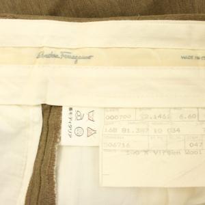 Salvatore Ferragamo テーパードパンツ スラックス ツータック 50 カーキ /HN