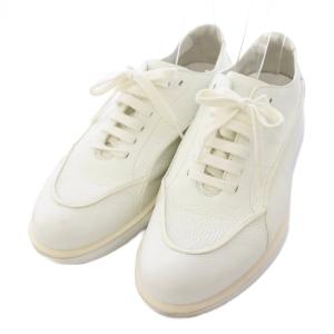 レザースニーカー シューズ UK9 白 ホワイト X2C526 /TK