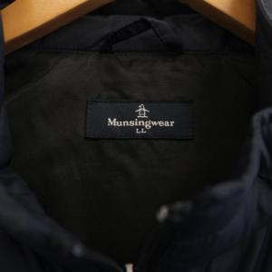 MUNSINGWEAR ダウンベスト LL 紺 スタンドカラー ロゴ刺繍 /JP