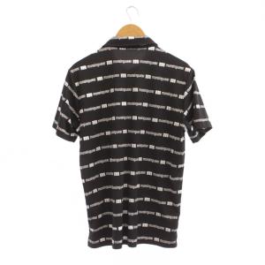 MUNSINGWEAR ポロシャツ LL 黒 ロゴ総柄 半袖 /JP