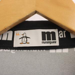 MUNSINGWEAR ポロシャツ LL 黒 ロゴ総柄 半袖 /JP