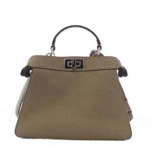 FENDI ピーカブー アイシーユー スモール ハンドバッグ 2WAY レザー グレージュ