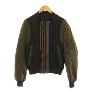 Multi Zip Bomber ボンバージャケット 46 ブラウン カーキ