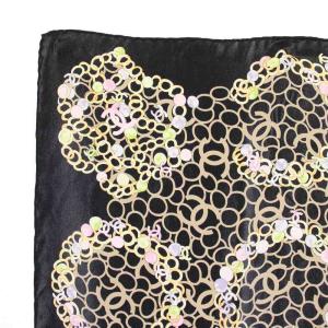 CHANEL ロゴシルクスカーフ ココマーク ブラック