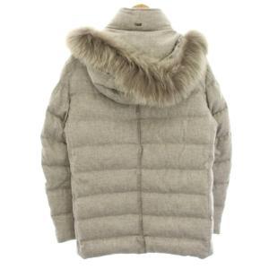 HERNO PIACENZA ダウンジャケット シルク カシミヤ混 コヨーテファー 46 グレー