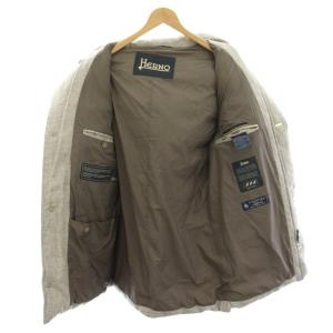HERNO PIACENZA ダウンジャケット シルク カシミヤ混 コヨーテファー 46 グレー
