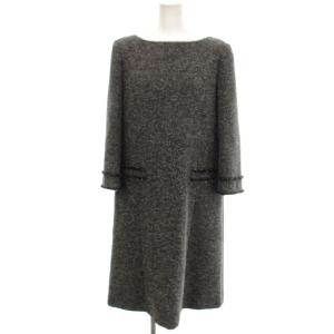 Eclat De Nuit Dress ツイード ワンピース 38 ブラック 42153