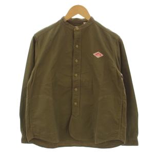 シャツ 34 カーキ 長袖 バンドカラー ハーフプラケット /LP