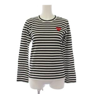 AD2020/6 Tシャツ カットソー 長袖 クルーネック ボーダー柄 M 黒 白 AZ-T163 /BM