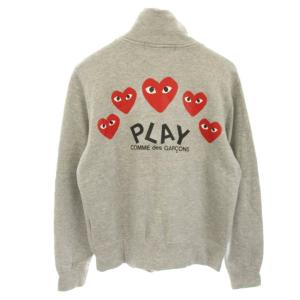 PLAY Comme des Garçons AD2023/8 ジャケット ブルゾン ジップアップ 長袖 プリント ハートロゴ L グレー AZ-T251